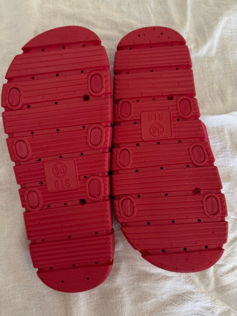 Red Rhinestone Buckle Slide Sandals - Picture 2 of 2
